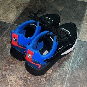 Puma Kids Black and Blue Sneakers